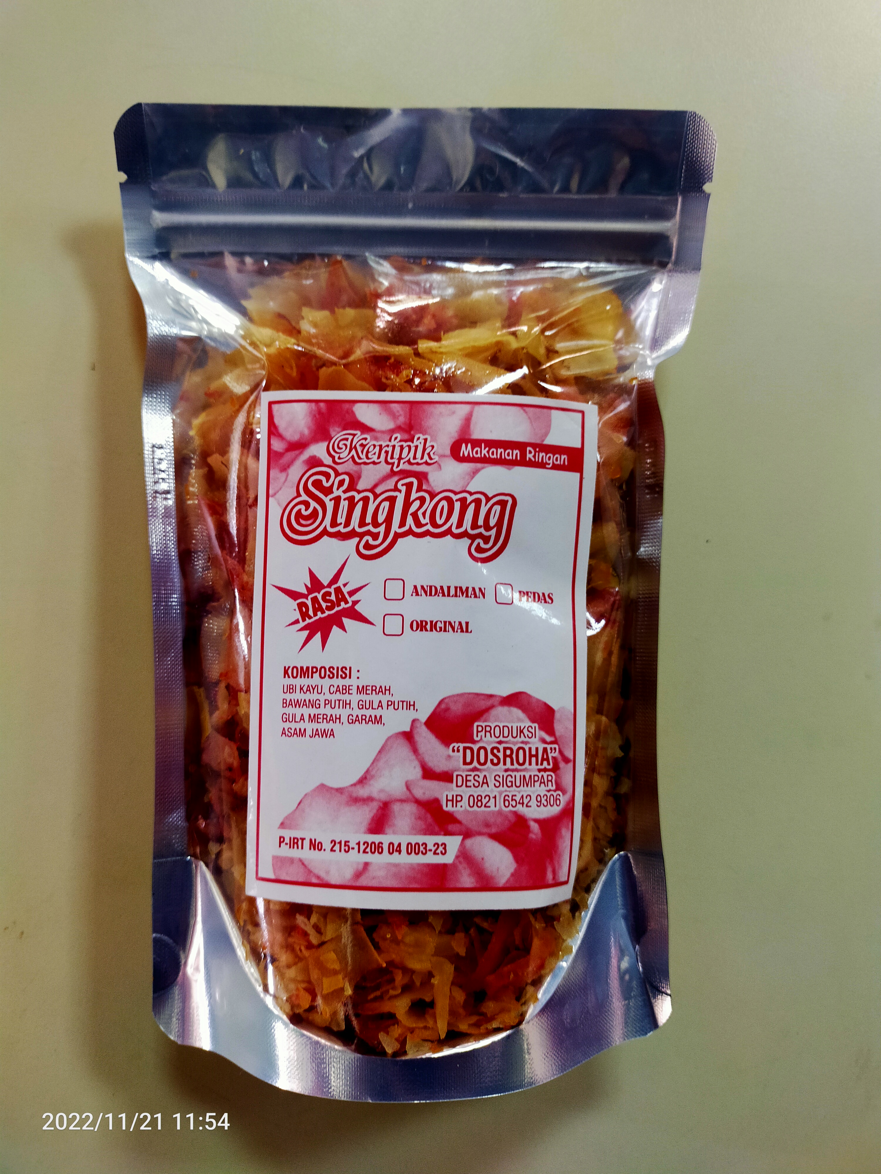 Keripik Singkong Pedas Dosroha