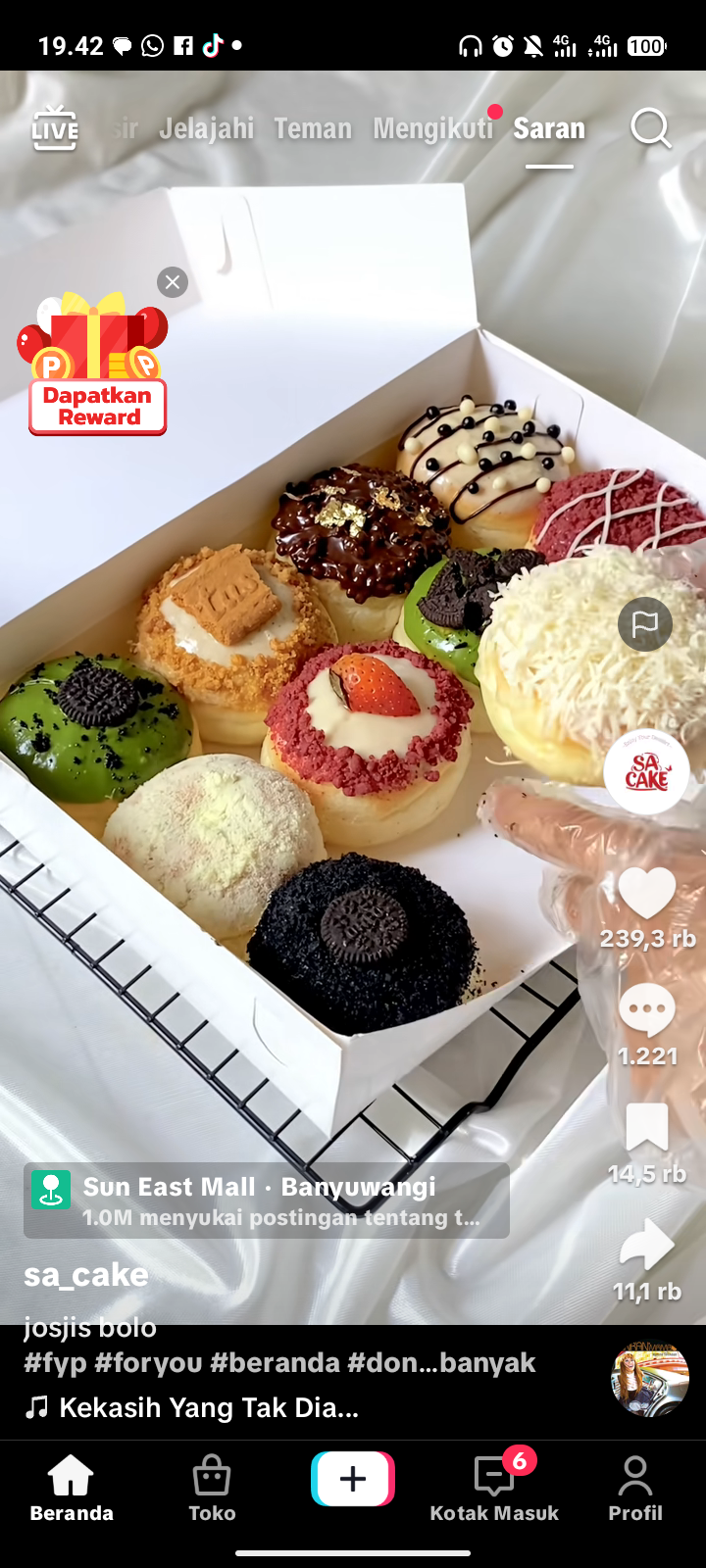 Donat Coklat (6 pcs)